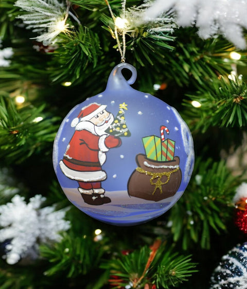 Light Blue Glass Ball Ornament
