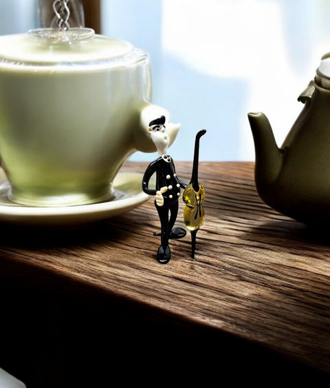 Glass Musician With Cello Figurine, Collectible Glass Musician, Murano Quality Gift At A Fraction Of The Price, Handcrafted In Ukraine