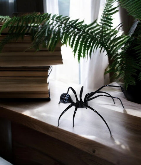 Glass Black Widow Spider Figurine, Collectible Glass Spider, Murano Quality Gift At A Fraction Of The Price, Handcrafted In Ukraine