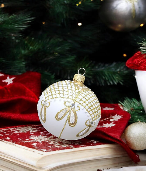 White Glass Ball Ornament