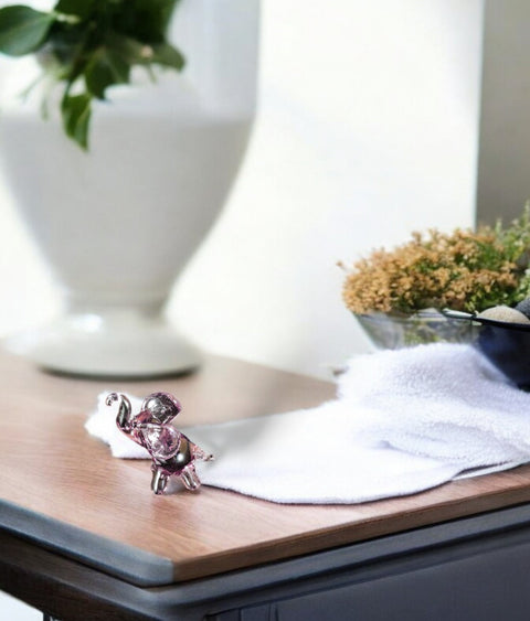 Purple Elephant Figurine, Mini Glass Murano Quality Lampworking Glass Figurine, Hand Made In Ukraine, A Great Addition To Your Collection