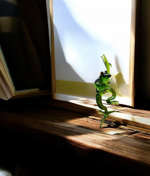 Glass Peace Frog Figurine, Collectible Glass Frog, Murano Quality Gift At A Fraction Of The Price, Handcrafted In Ukraine