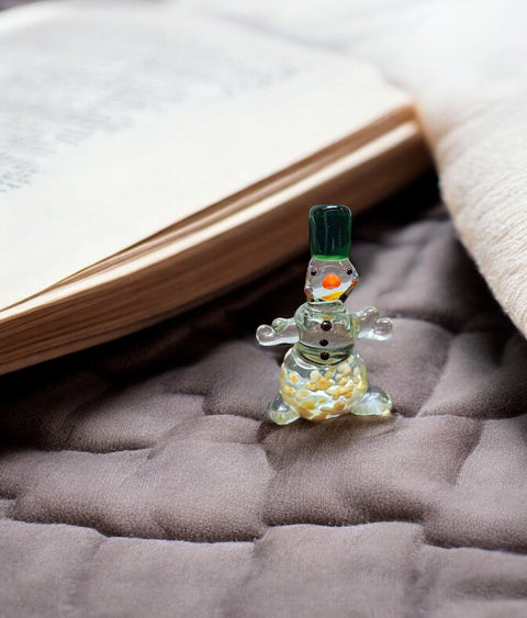 Glass Snowman Figurine, Collectible Glass Snowman, Murano Quality Gift At A Fraction Of The Price, Handcrafted In Ukraine
