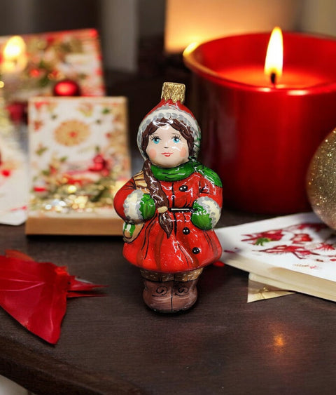Glass girl ornament