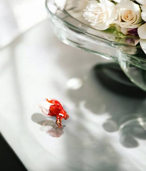 Red Fish Figurine, Mini Glass Murano Quality Lampworking Glass Figurine, Hand Made In Ukraine, A Great Addition To Your Collection