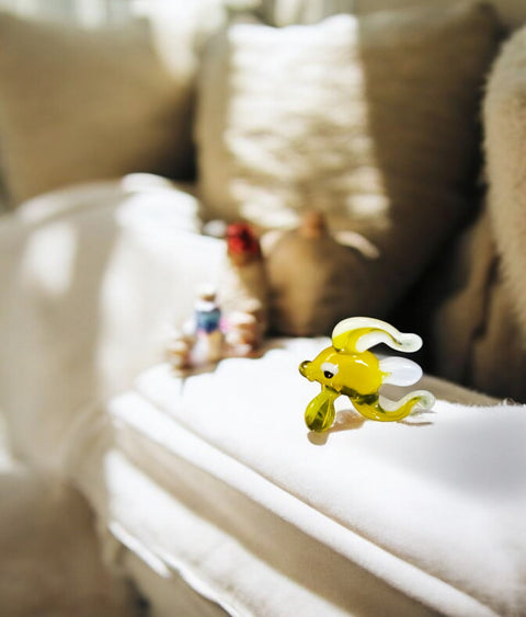 Yellow Fish Figurine, Mini Glass Murano Quality Lampworking Glass Figurine, Hand Made In Ukraine, A Great Addition To Your Collection