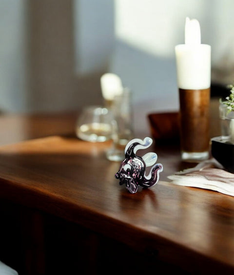 Purple Fish Figurine, Mini Glass Murano Quality Lampworking Glass Figurine, Hand Made In Ukraine, A Great Addition To Your Collection