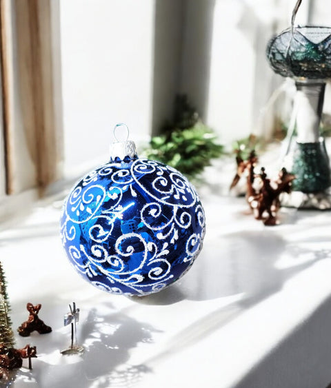 Blue Glass Ball Ornament
