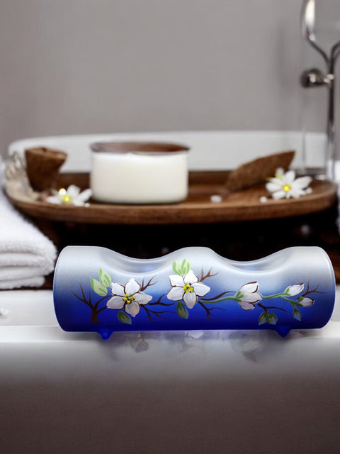 Blue Double Glass Candle Holder