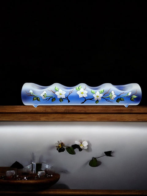 Blue Quad Glass Candle Holder