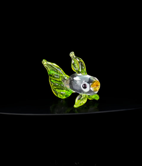 Green Fish Figurine, Mini Glass Murano Quality Lampworking Glass Figurine, Hand Made In Ukraine, A Great Addition To Your Collection