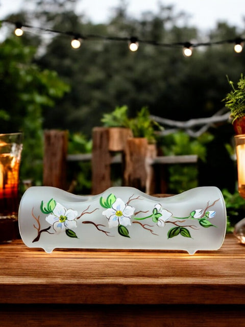 Frosted Double Glass Candle Holder