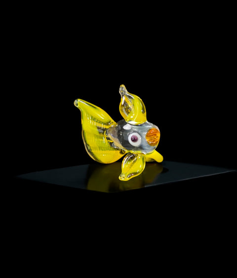 Yellow Fish Figurine, Mini Glass Murano Quality Lampworking Glass Figurine, Hand Made In Ukraine, A Great Addition To Your Collection