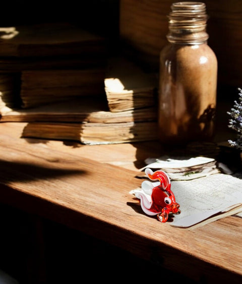 Red Fish Figurine, Mini Glass Murano Quality Lampworking Glass Figurine, Hand Made In Ukraine, A Great Addition To Your Collection