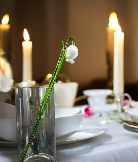 White Glass Bellflower - Handcrafted Long Stem Flower