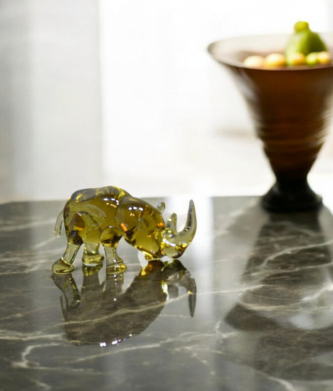 Glass Rhino Figurine, Collectible Glass Rhino, Murano Quality Gift At A Fraction Of The Price, Handcrafted In Ukraine