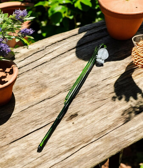 White Glass Bellflower - Handcrafted Long Stem Flower