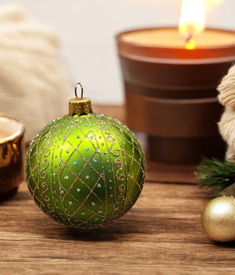 Green Glass Ball Ornament