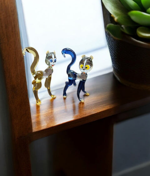Glass Standing Tall Cat Figurine, Collectible Glass Cat, Murano Quality Gift At A Fraction Of The Price, Handcrafted In Ukraine