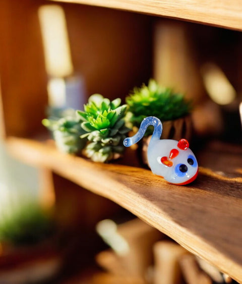 Girl Mouse Figurine, Mini Glass Murano Quality Lampworking Glass Figurine, Hand Made In Ukraine, A Great Addition To Your Collection