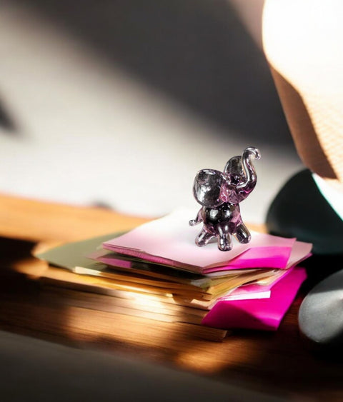Purple Elephant Figurine, Mini Glass Murano Quality Lampworking Glass Figurine, Hand Made In Ukraine, A Great Addition To Your Collection