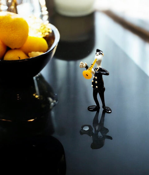 Glass Musician With Clarinet Figurine, Collectible Glass Musician, Murano Quality Gift At A Fraction Of The Price, Handcrafted In Ukraine
