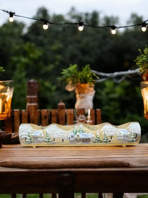 Yellow Quad Glass Candle Holder