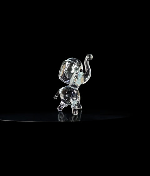 Clear Elephant Figurine, Mini Glass Murano Quality Lampworking Glass Figurine, Hand Made In Ukraine, A Great Addition To Your Collection