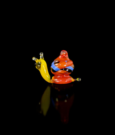 Red Snail Figurine, Mini Glass Murano Quality Lampworking Glass Figurine, Hand Made In Ukraine, A Great Addition To Your Collection