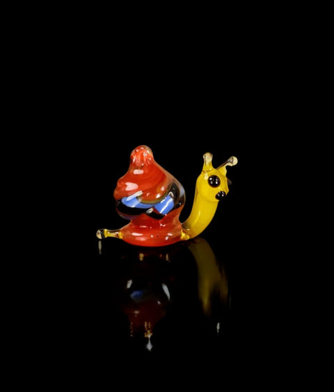 Red Snail Figurine, Mini Glass Murano Quality Lampworking Glass Figurine, Hand Made In Ukraine, A Great Addition To Your Collection