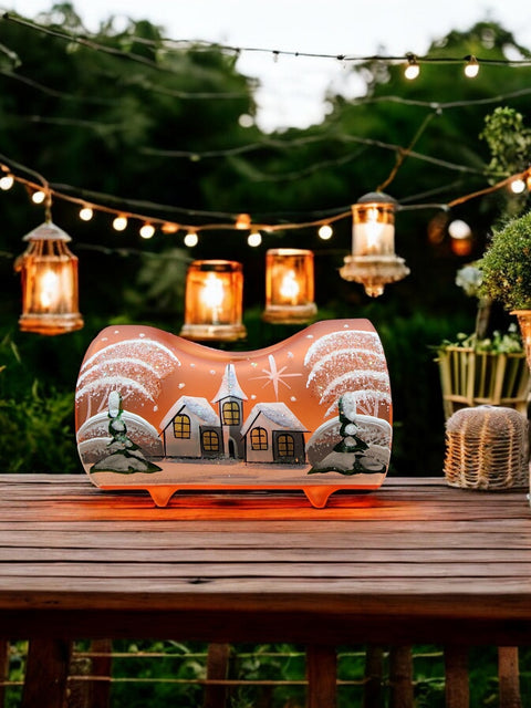 Orange Single Glass Candle Holder