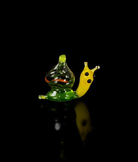 Green Snail Figurine, Mini Glass Murano Quality Lampworking Glass Figurine, Hand Made In Ukraine, A Great Addition To Your Collection