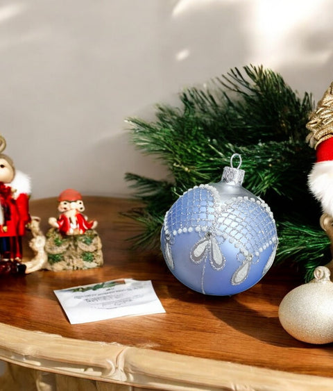 Light Blue Glass Ball Ornament