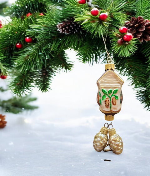Glass cuckoo clock ornament