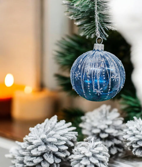 Light Blue Glass Ball Ornament