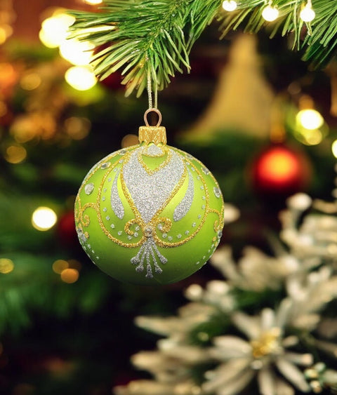 Green Glass Ball Ornament