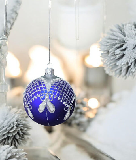 Blue Glass Ball Ornament