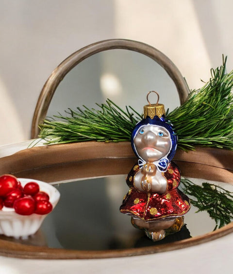Glass Baba Yaga ornament