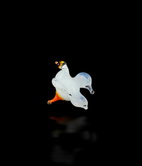 White Dove Figurine, Mini Glass Murano Quality Lampworking Glass Figurine, Hand Made In Ukraine, A Great Addition To Your Collection