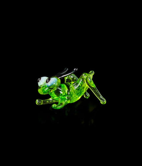 Grasshopper Figurine, Mini Glass Murano Quality Lampworking Glass Figurine, Hand Made In Ukraine, A Great Addition To Your Collection