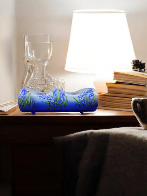 Blue Double Glass Candle Holder