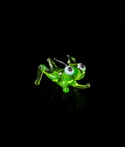 Grasshopper Figurine, Mini Glass Murano Quality Lampworking Glass Figurine, Hand Made In Ukraine, A Great Addition To Your Collection