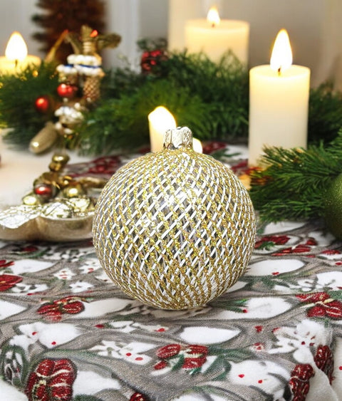 Gold Blown Glass Ornament - Handcrafted -  Disco Ball Design