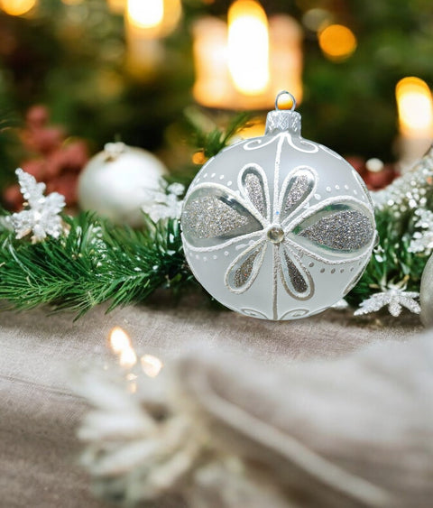 Frosted Glass Ball Ornament