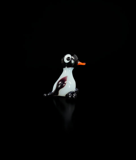 Penguin Figurine, Mini Glass Murano Quality Lampworking Glass Figurine, Hand Made In Ukraine, A Great Addition To Your Collection