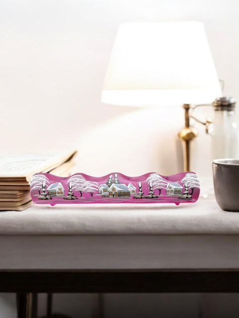 Pink Quad Glass Candle Holder