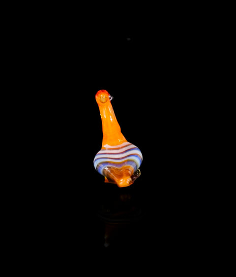 Orange Peacock Figurine, Mini Glass Murano Quality Lampworking Glass Figurine, Hand Made In Ukraine, A Great Addition To Your Collection