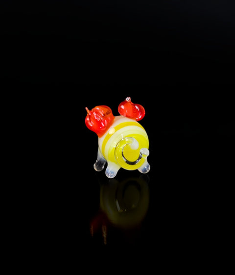 Yellow Pig Figurine, Mini Glass Murano Quality Lampworking Glass Figurine, Hand Made In Ukraine, A Great Addition To Your Collection