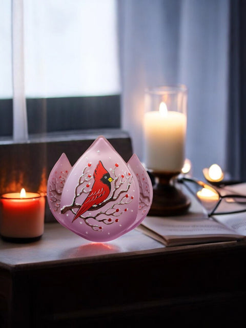 Lavender Lotus Glass Candle Holder