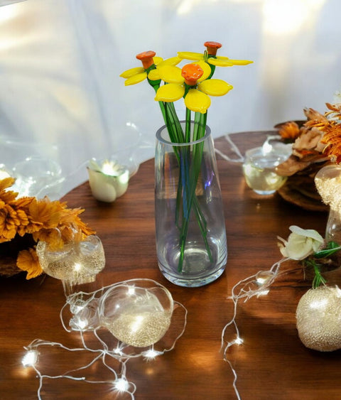 Yellow Glass Daffodil - Handcrafted Long Stem Flower